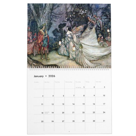 Arthur Rackham's Shakespeare  Kunst Kalender (Jan 2026)