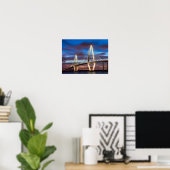 Arthur Ravenal Bridge bij nacht Poster (Thuiskantoor)