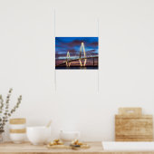 Arthur Ravenal Bridge bij nacht Poster (Keuken)