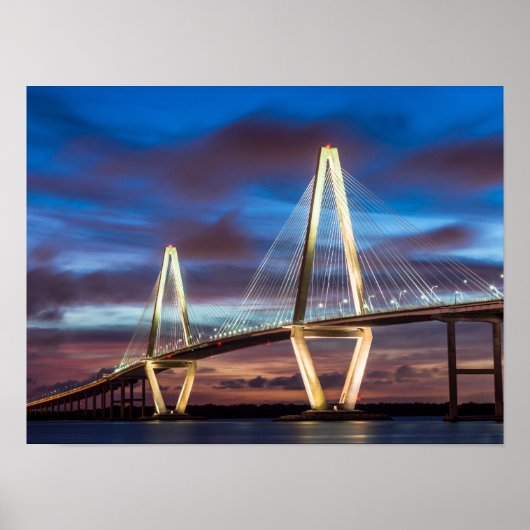 Arthur Ravenal Bridge bij nacht Poster (Voorkant)