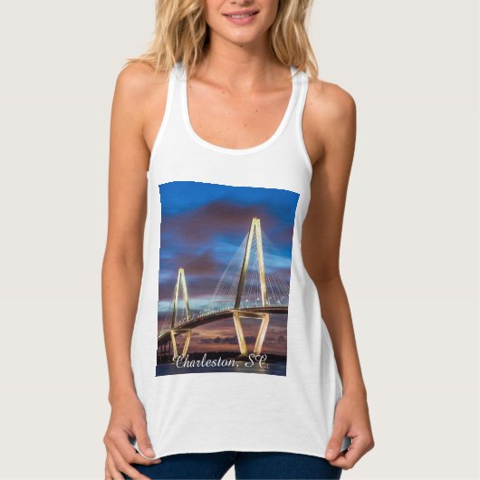 Arthur Ravenal Bridge bij nacht Tanktop (Voorkant)