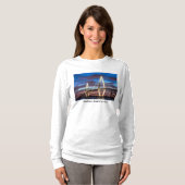 Arthur Ravenel Bridge bij nacht lange hoes T-shirt (Voorkant volledig)