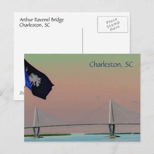 Arthur Ravenel Bridge Briefkaart (Voorkant / Achterkant)