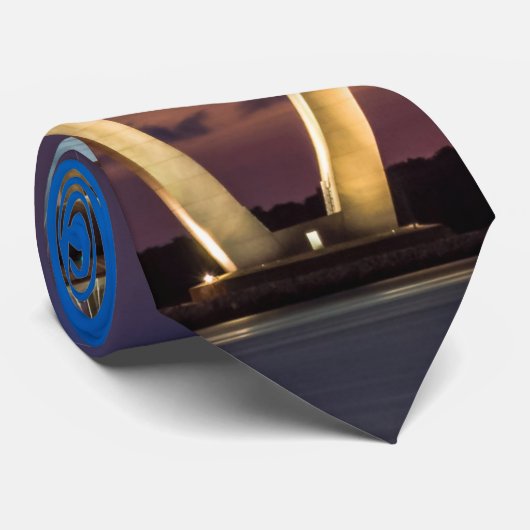 Arthur Ravenel Bridge op de nachtelijke Stropdas (Opgerold)