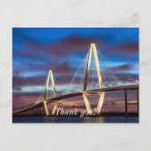 Arthur Ravenel Bridge 's nachts Briefkaart (Voorkant)