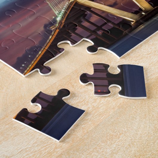 Arthur Ravenel Bridge 's nachts Legpuzzel (Zijkant)