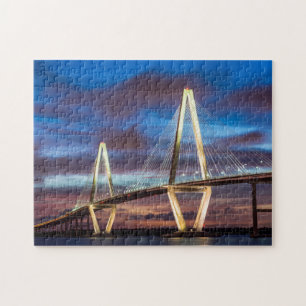 Arthur Ravenel Bridge 's nachts Legpuzzel