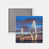Arthur Ravenel Bridge 's nachts Magneet (Voorkant / Achterkant)