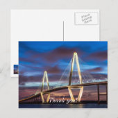 Arthur Ravenel-brug 's nachts Briefkaart (Voorkant / Achterkant)