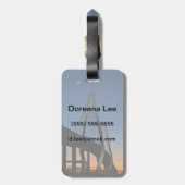 Arthur Ravenel Jr. Bridge in Dusk Bagagelabel (Achterkant verticaal)