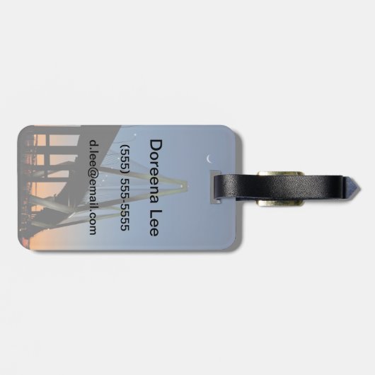 Arthur Ravenel Jr. Bridge in Dusk Bagagelabel (Achterkant horizontaal)