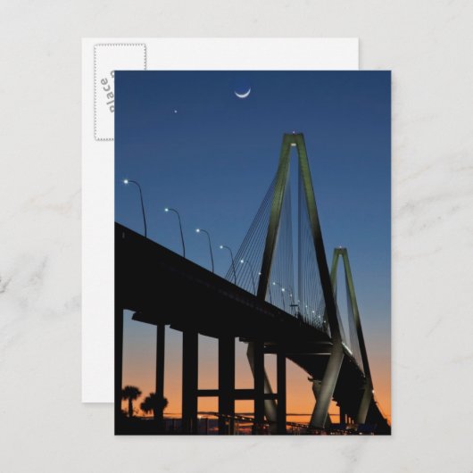 Arthur Ravenel Jr. Bridge in Dusk Briefkaart (Voorkant / Achterkant)
