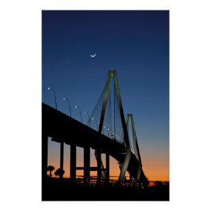Arthur Ravenel Jr. Bridge in Dusk Poster