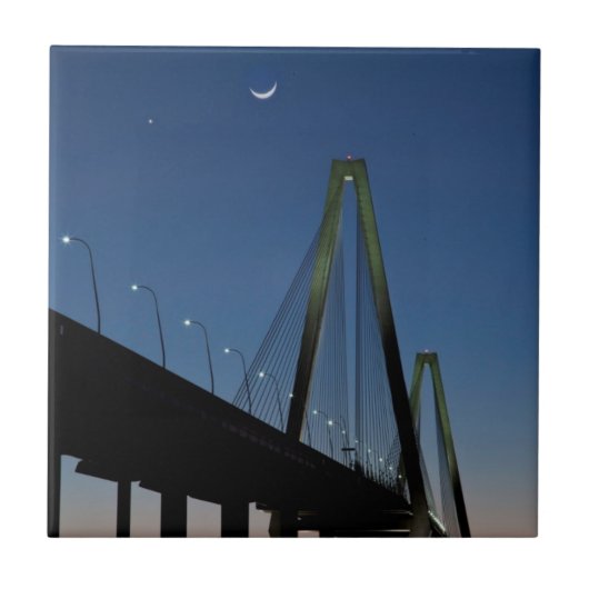 Arthur Ravenel Jr. Bridge in Dusk Tegeltje (Voorkant)