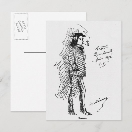Arthur Rimbaud Juni 1872 Briefkaart (Voorkant / Achterkant)