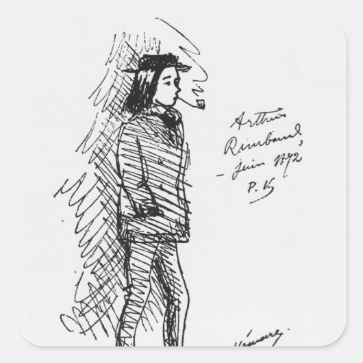 Arthur Rimbaud Juni 1872 Vierkante Sticker (Voorkant)