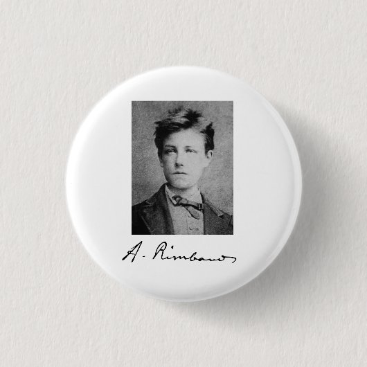 Arthur Rimbaud Ronde Button 3,2 Cm (Voorkant)