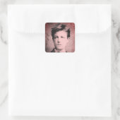 Arthur Rimbaud Vierkante Sticker (Tas)