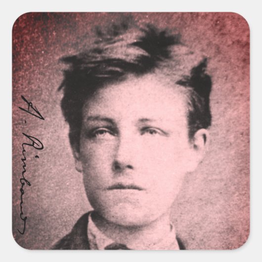 Arthur Rimbaud Vierkante Sticker (Voorkant)