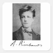 Arthur Rimbaud Vierkante Sticker (Voorkant)