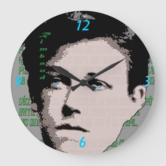 Arthur Rimbaud Wall Clock Grote Klok (Voorkant)