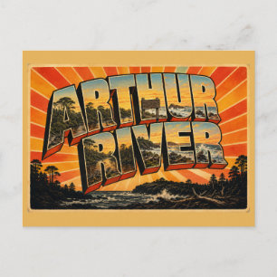Arthur River TAS Vintage Reis Kunst Briefkaart
