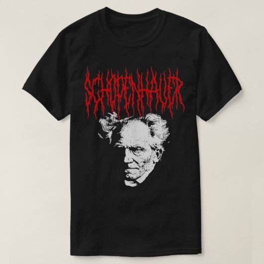 Arthur Schopenhauer Death Metal Style Filosofie De T-shirt (Design voorkant)