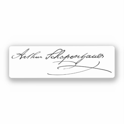 Arthur Schopenhauer Handtekening Sticker (Voorkant)