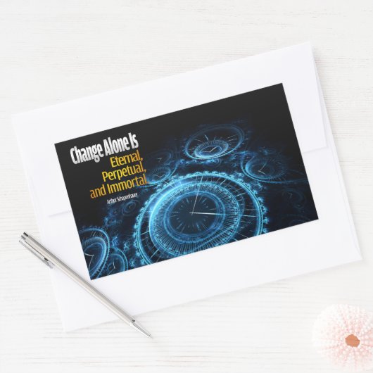 Arthur Schopenhauer Inspirerend citaat "Veranderin Rechthoekige Sticker (Envelop)