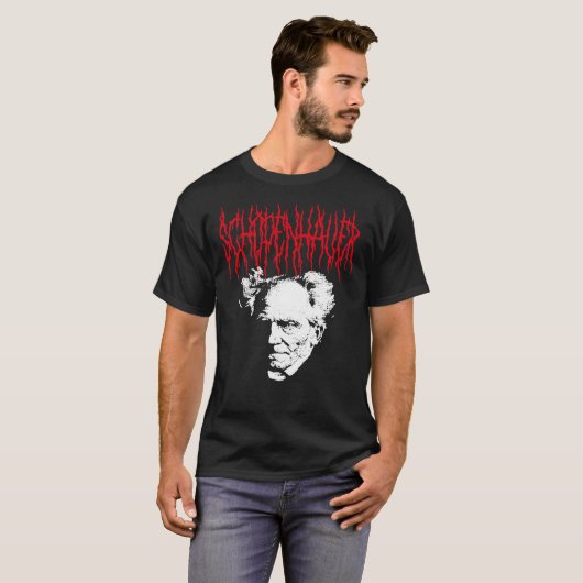 Arthur Schopenhauer - Metal Philosopher Classic T- T-shirt (Voorkant volledig)