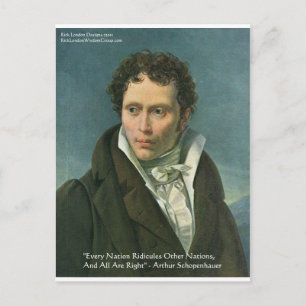 Arthur Schopenhauer "Naties bespotten" Citaat Gesc Briefkaart