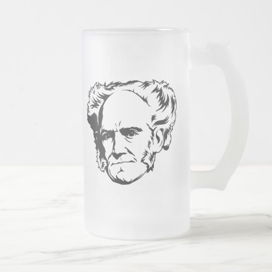 Arthur Schopenhauer Portrait Matglas Bierpul (Rechts)
