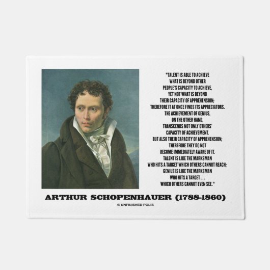 Arthur Schopenhauer Talent Versus Genius Quote Deurmat (Voorkant)