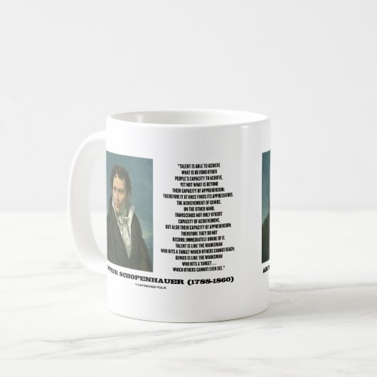 Arthur Schopenhauer Talent Versus Genius Quote Koffiemok (Voorkant links)