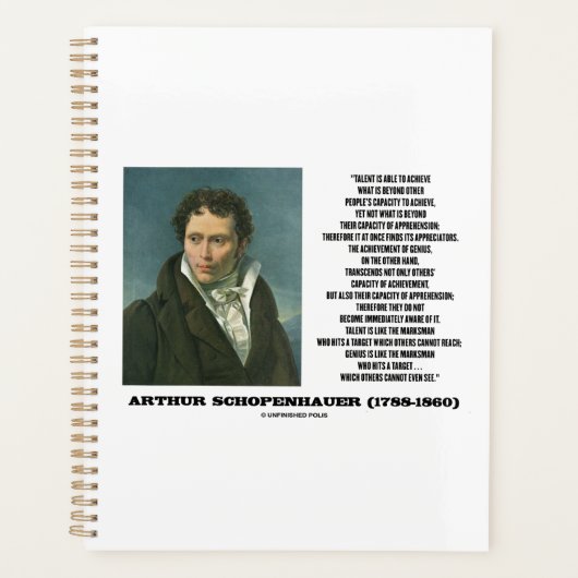 Arthur Schopenhauer Talent Versus Genius Quote Planner (Voorkant)