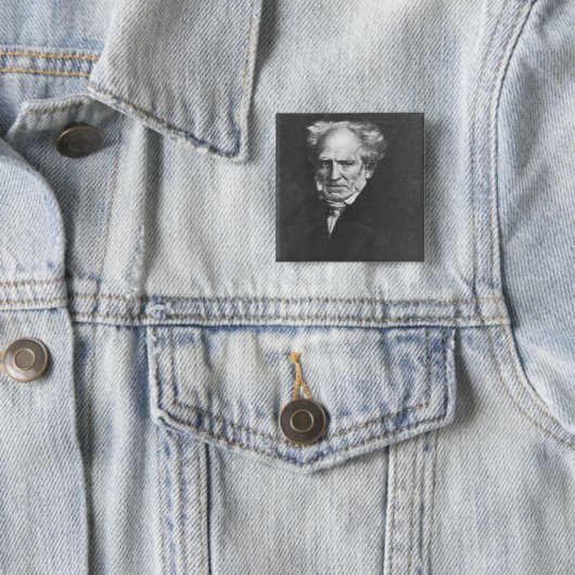 Arthur Schopenhauer Vierkante Button 5,1 Cm (In situ)