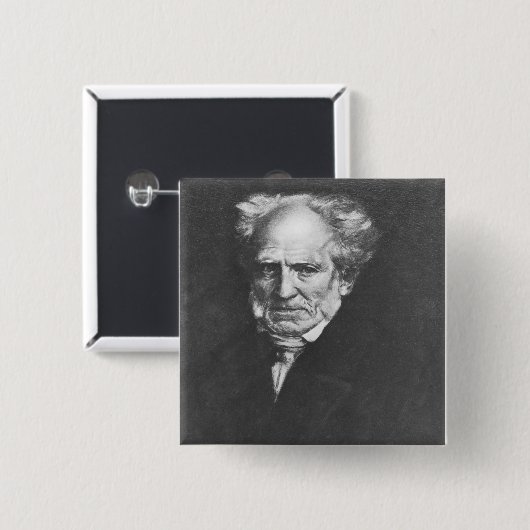 Arthur Schopenhauer Vierkante Button 5,1 Cm (Voorkant /achterkant)