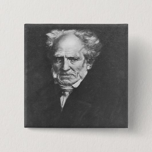Arthur Schopenhauer Vierkante Button 5,1 Cm (Voorkant)