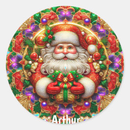 ARTHUR ~ SHINY SANTA Christmas ~ Ronde Sticker