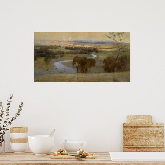 Arthur Streeton - 'still_glides_the stream, and_sh Poster (Keuken)