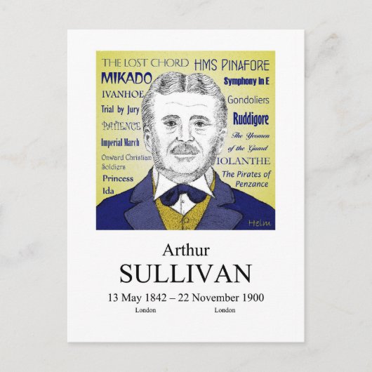 Arthur Sullivan Briefkaart (Voorkant)