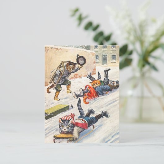 Arthur Thiele - Bloedende Antropomorfe Katten Briefkaart (Staand voorkant)