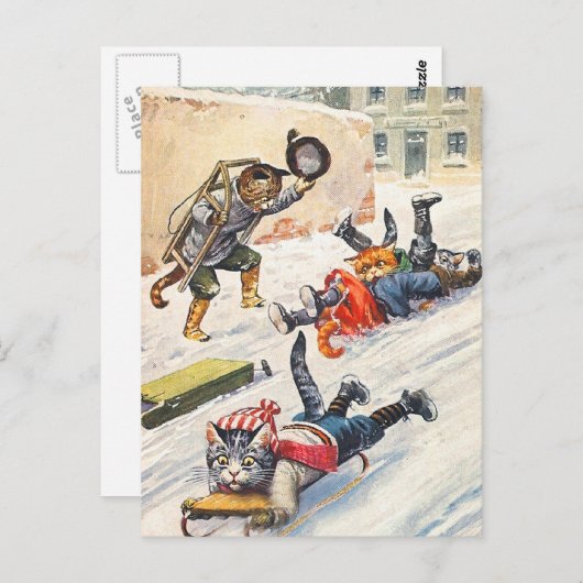 Arthur Thiele - Bloedende Antropomorfe Katten Briefkaart (Voorkant / Achterkant)