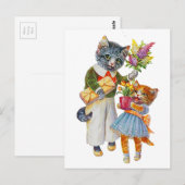 Arthur Thiele Cats Bearing Gifts Briefkaart (Voorkant / Achterkant)
