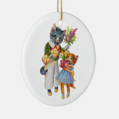 Arthur Thiele Cats Bearing Gifts Keramisch Ornament (Rechts)
