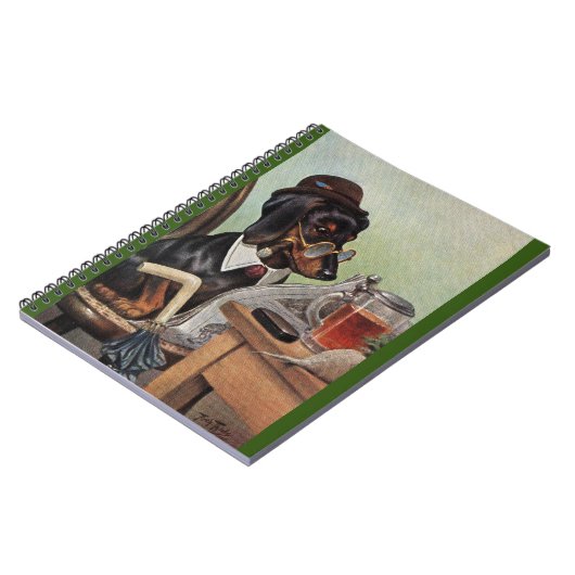 Arthur Thiele Dachshund Reading Spiral Notitieboek (Linkerzijde)