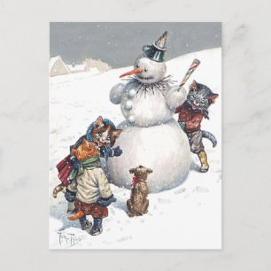 Arthur Thiele - de Huid van het Spel van Katjes - Feestdagenkaart