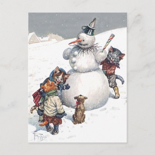 Arthur Thiele - de Huid van het Spel van Katjes - Feestdagenkaart (Voorkant)