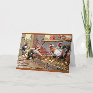 Arthur Thiele Easter Card - Bunnies Steal Eggs Feestdagen Kaart