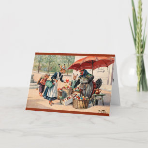 Arthur Thiele Easter Card - Konijntjes bij de Box Feestdagen Kaart